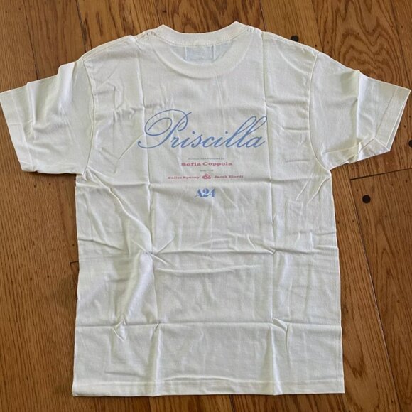 A24 Priscilla Music Polaroid Tee Sofia Coppola - Size M - Cream - NEW - Picture 2 of 4